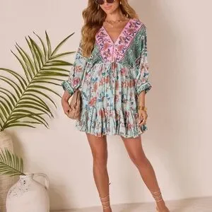 Vici Dresses Vici Collection Skylar Floral Tassel Tie Mini - Main Image